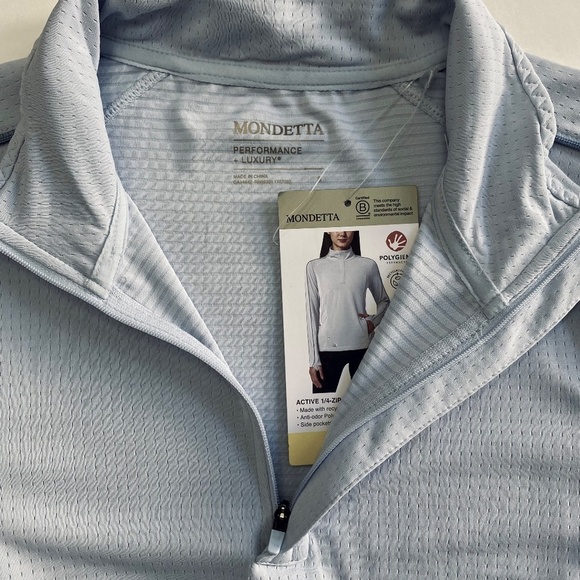 Mondetta Ladies' Quarter-Zip Pullover, Zippered Pockets, Light Blue, Small NWT - Picture 7 of 15